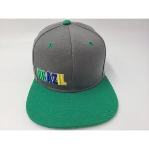 Vintage Brazil Eclipse Snapback Hat Cap Baseball Casual Dad Men Women Gray Green